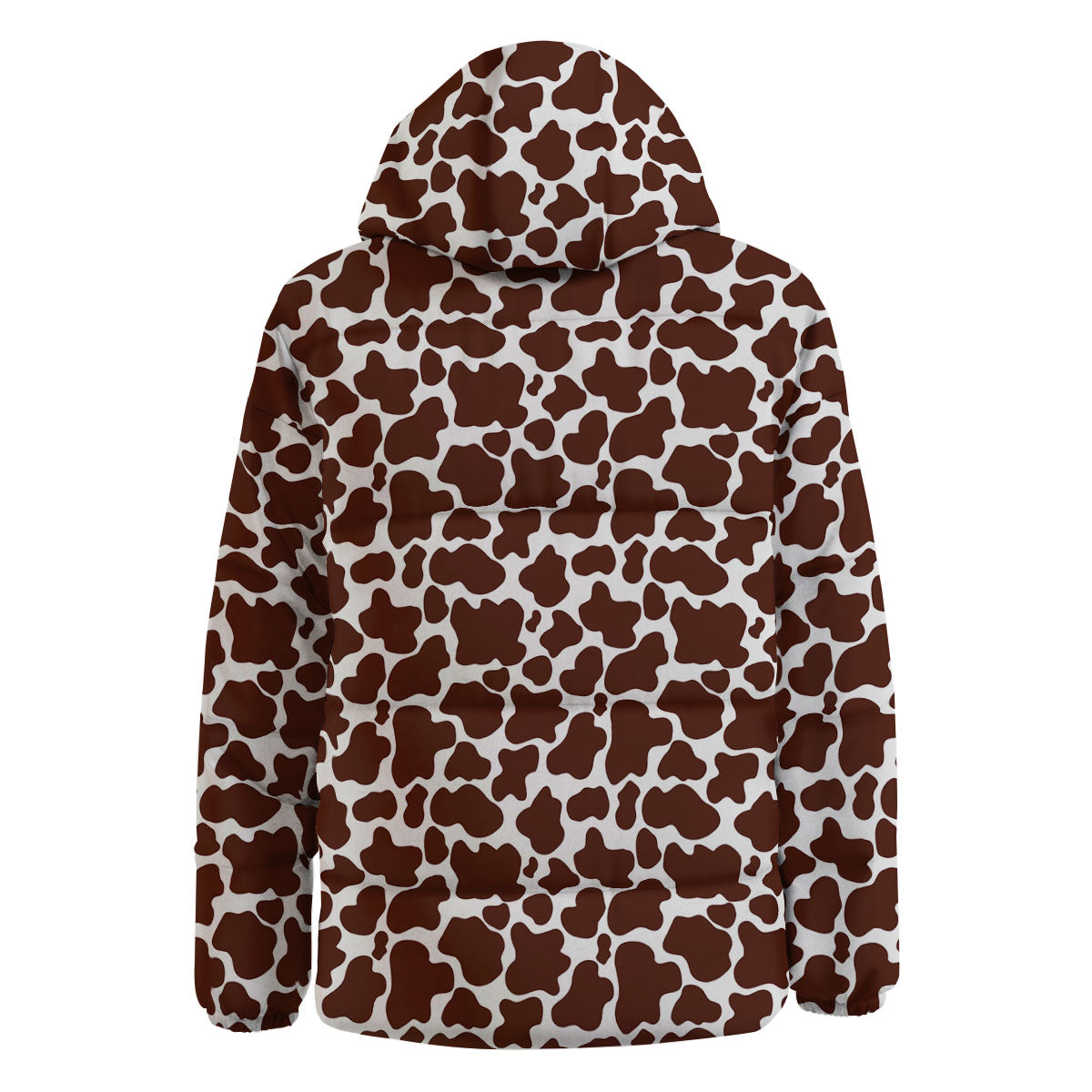 Cow White And Brown Print Pattern Down Jacket-grizzshop