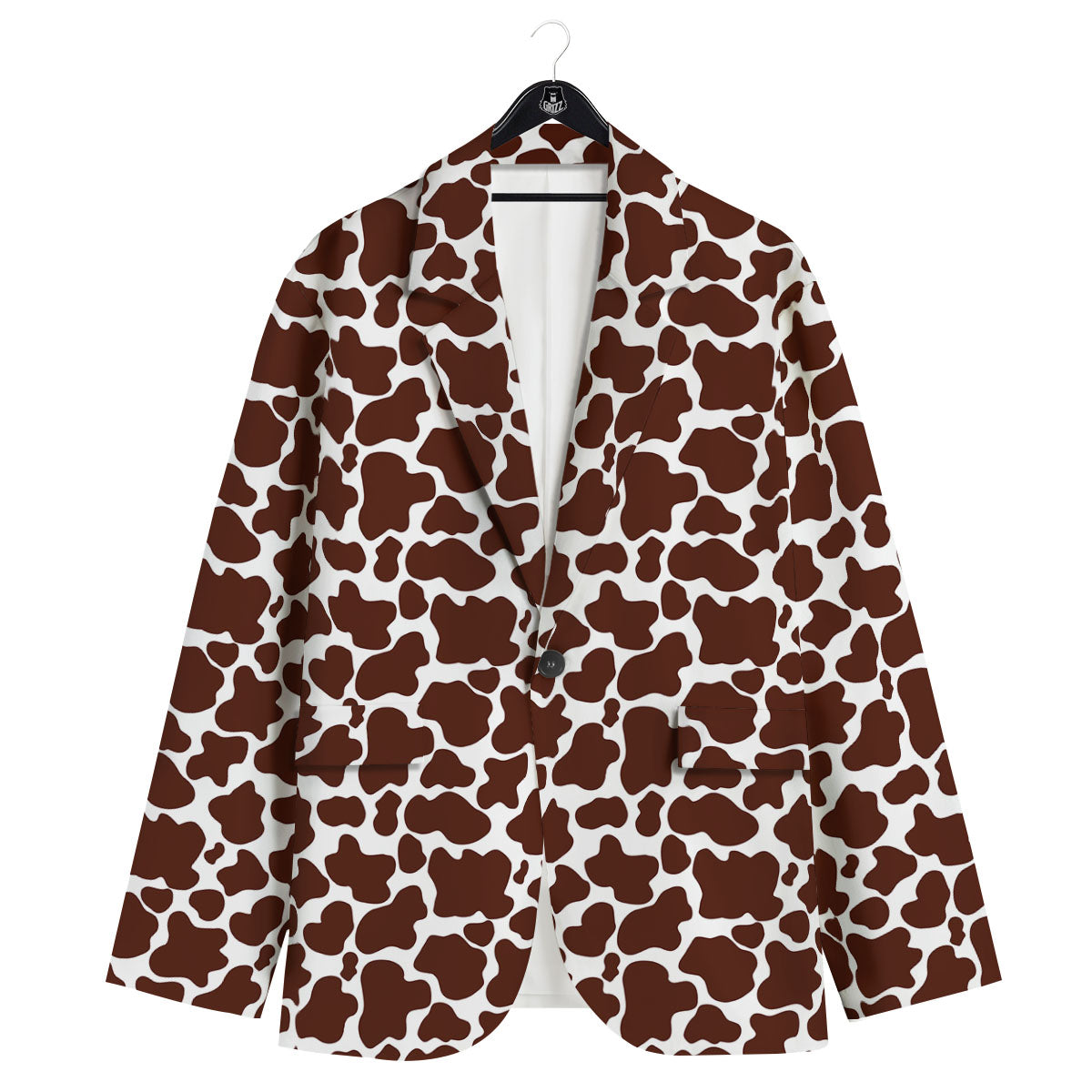 Cow White And Brown Print Pattern Men's Sport Coat-grizzshop