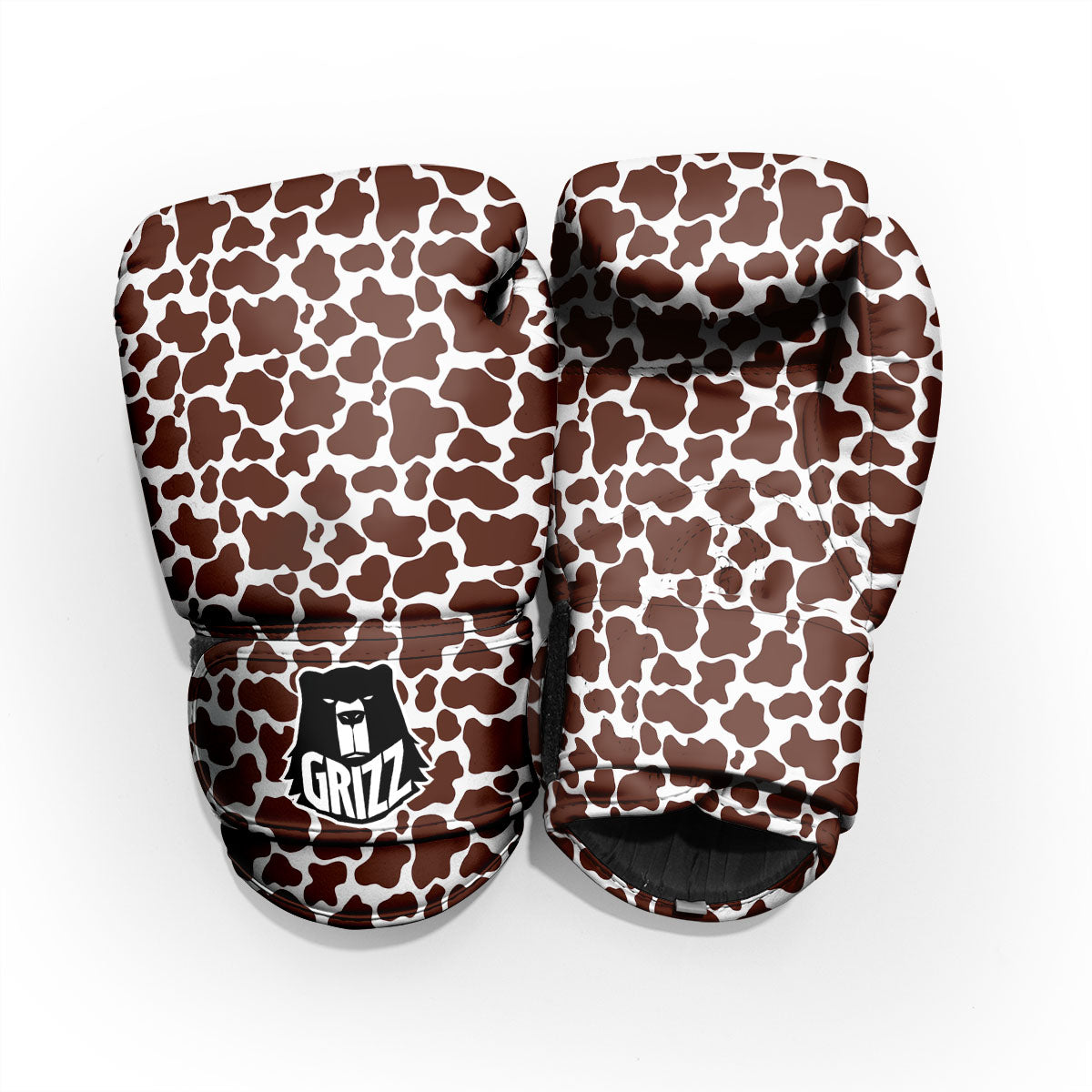 Cow White And Brown Print Pattern Pro Boxing Glove