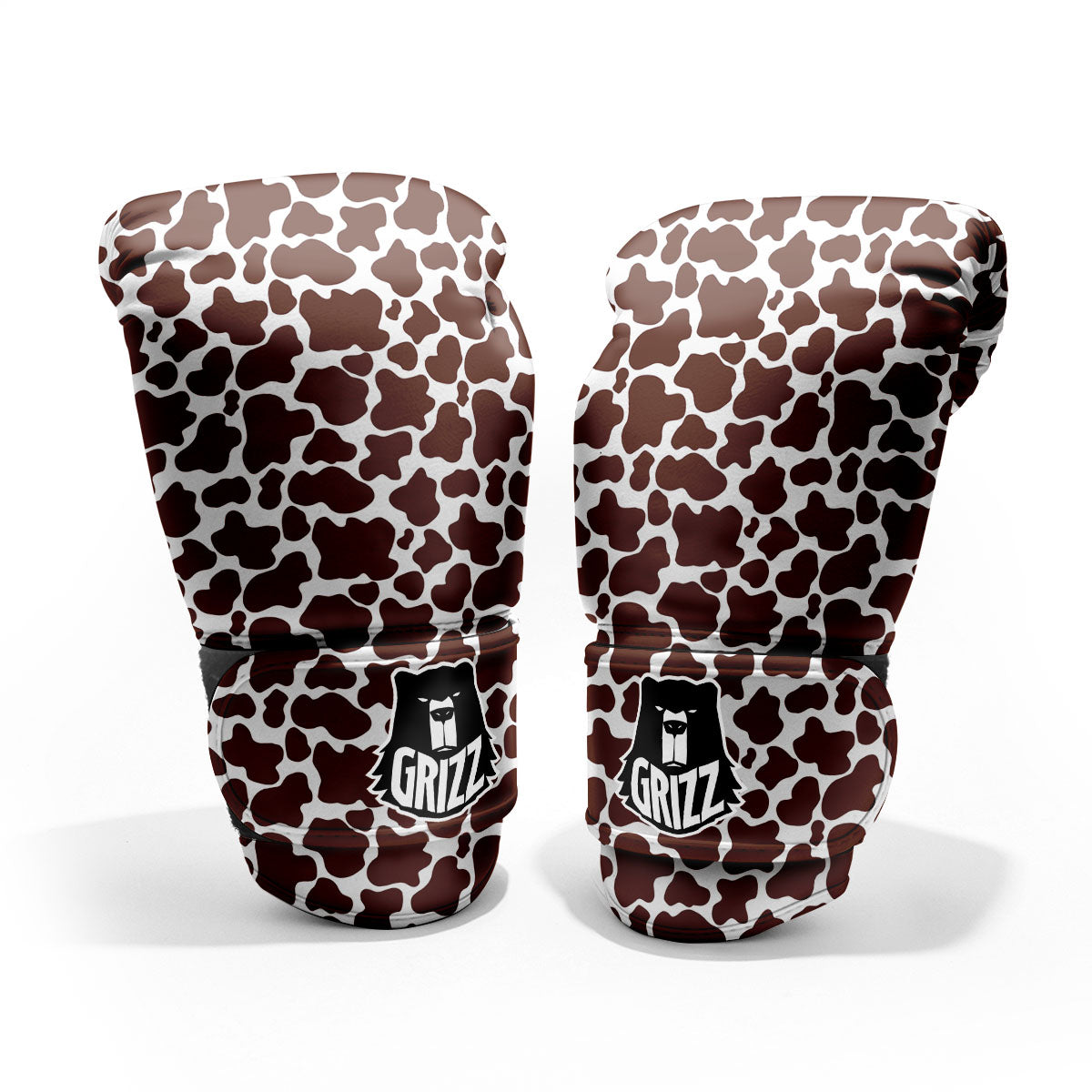 Cow White And Brown Print Pattern Pro Boxing Glove