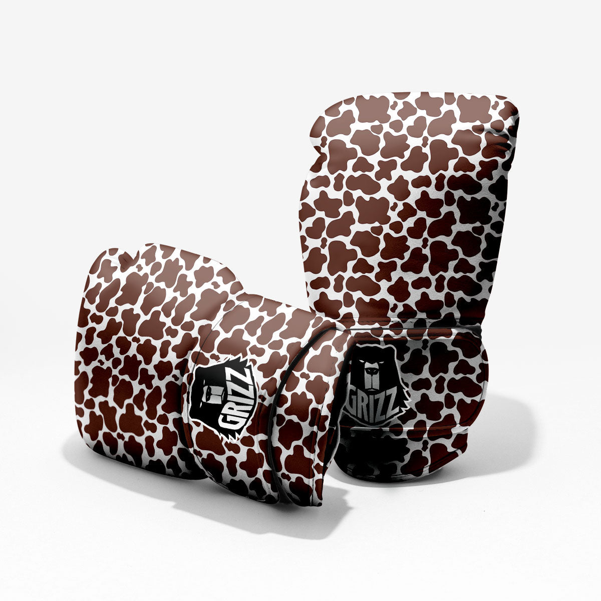 Cow White And Brown Print Pattern Pro Boxing Glove