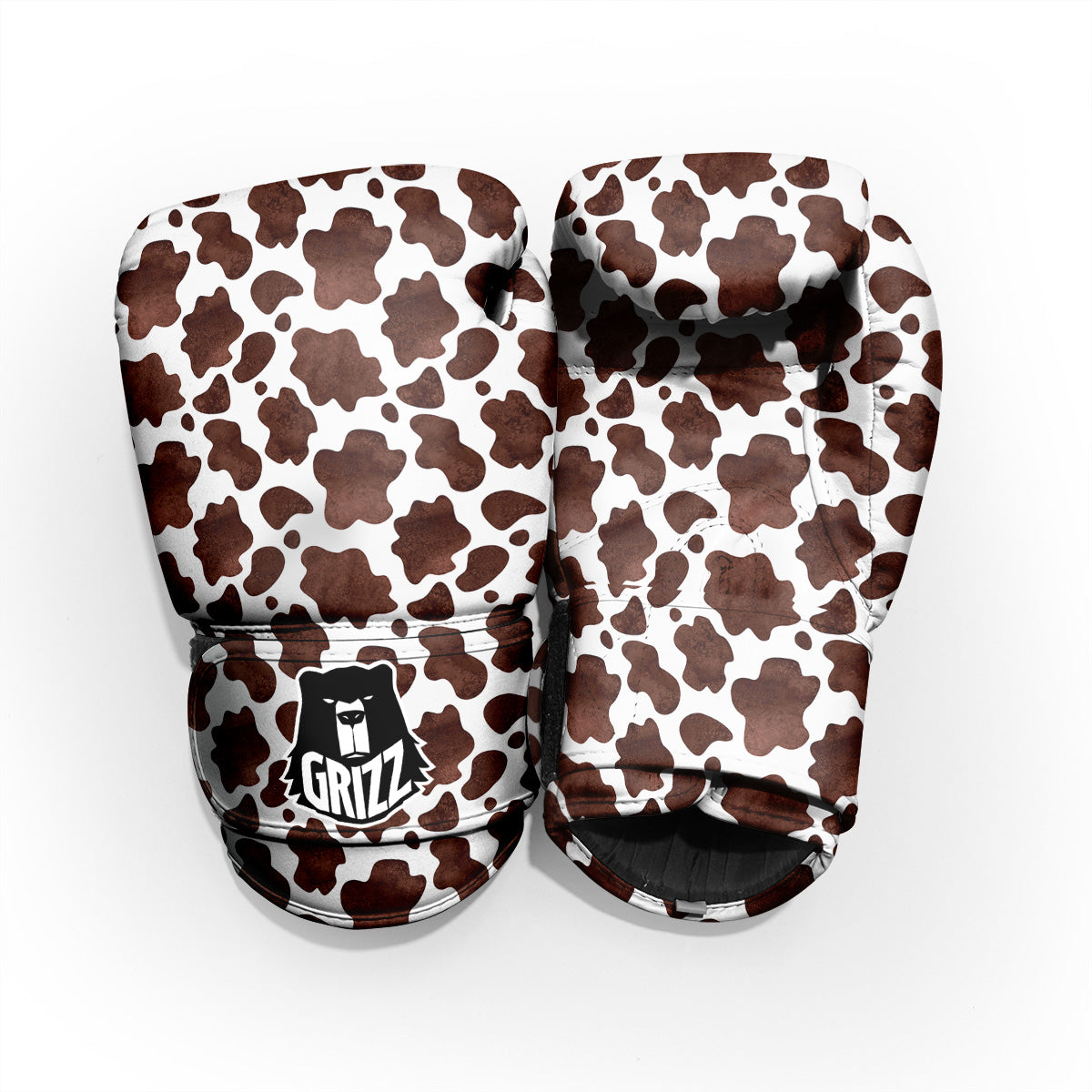 Cow White And Brown Print Pro Boxing Glove