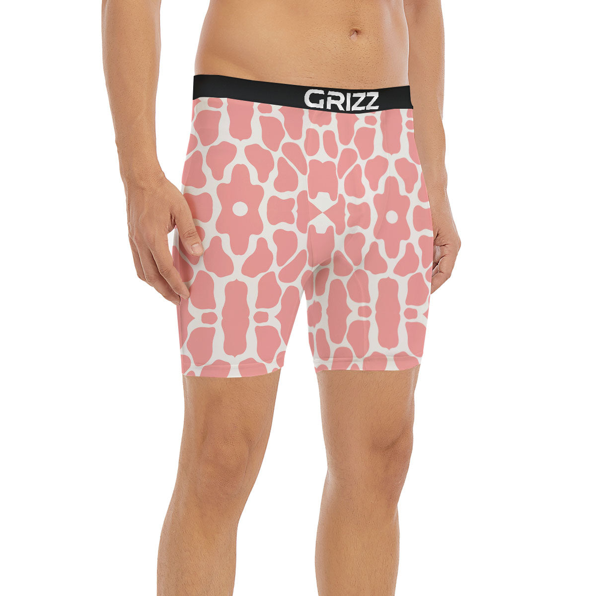 Cow White And Pink Print Boxer Briefs-grizzshop