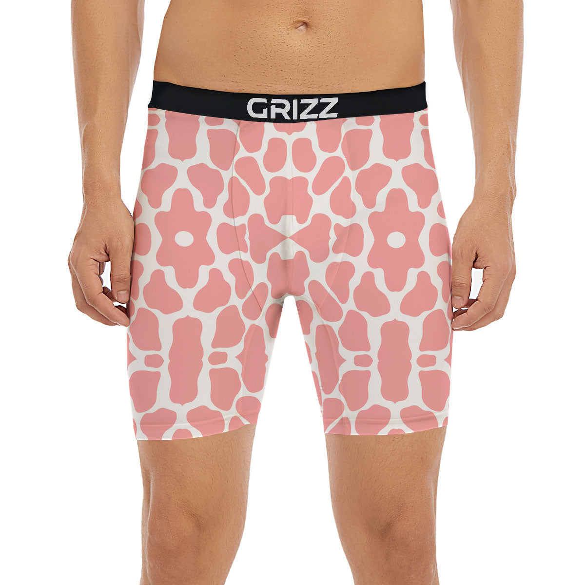 Cow White And Pink Print Boxer Briefs-grizzshop