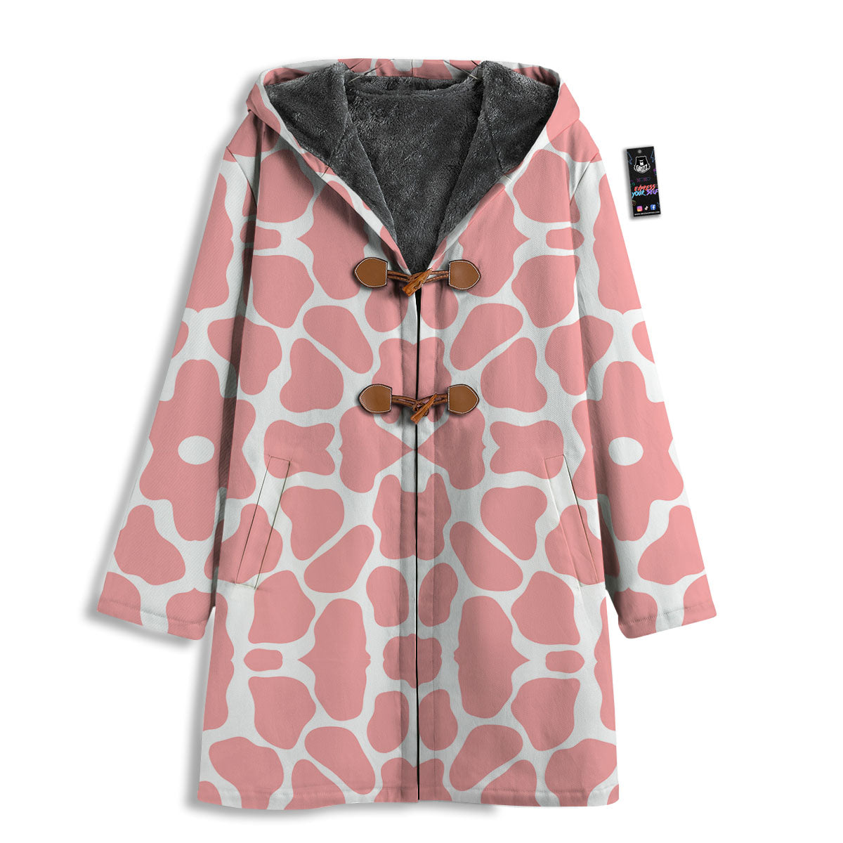 Cow White And Pink Print Men's Windbreaker Jacket-grizzshop