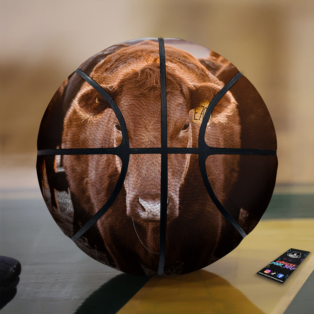 Cow Brown Print Basketball