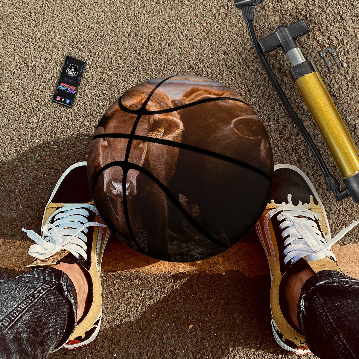 Cow Brown Print Basketball