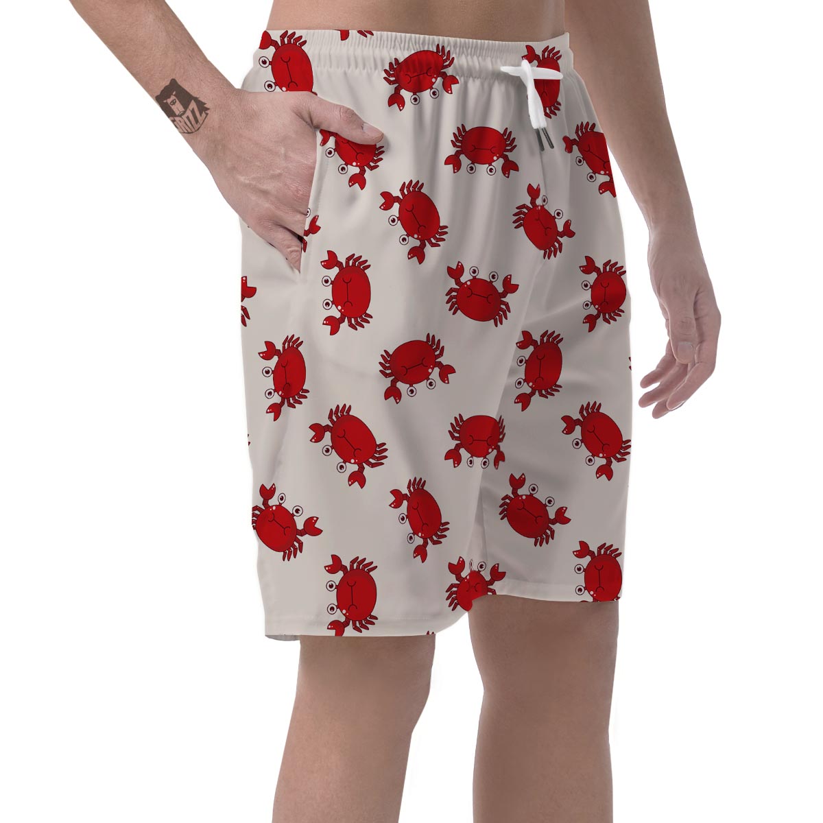 Crab Cartoon Pattern Print Men's Shorts-grizzshop