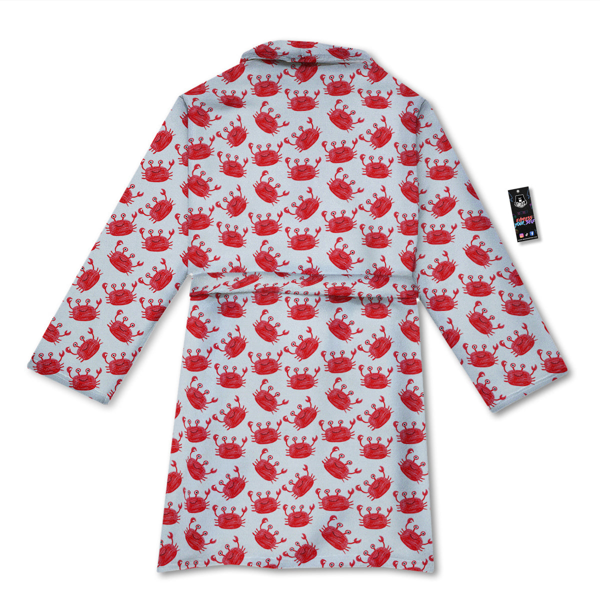 Crab Cute Print Pattern Bathrobe-grizzshop