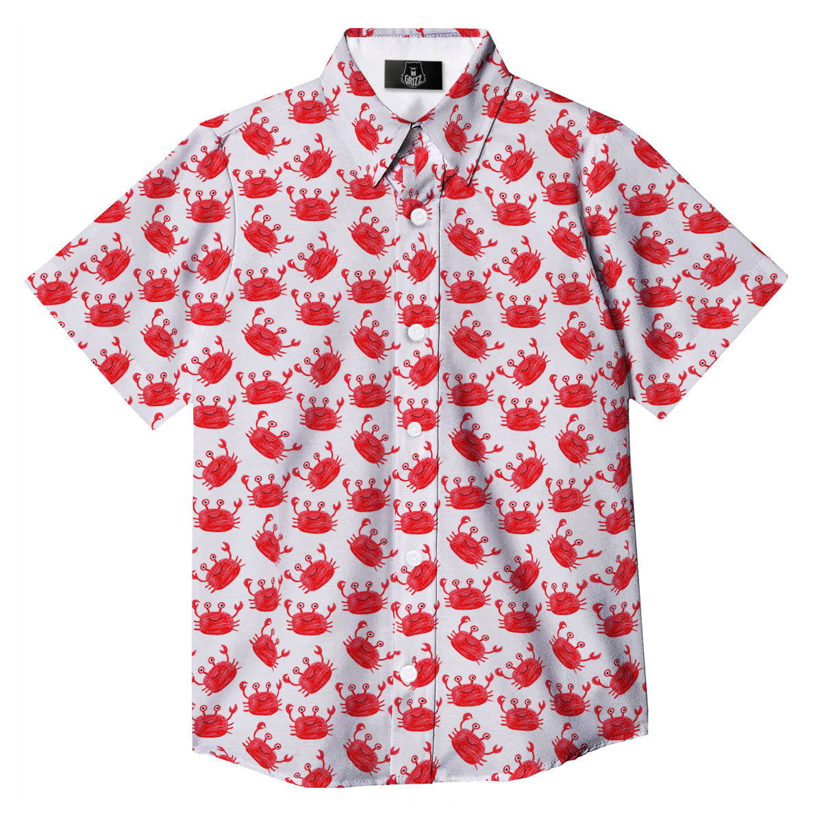 Crab Cute Print Pattern Button Up Shirt-grizzshop
