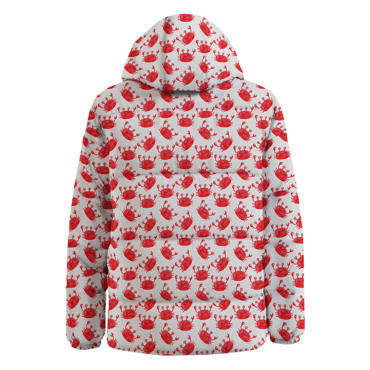 Crab Cute Print Pattern Down Jacket-grizzshop
