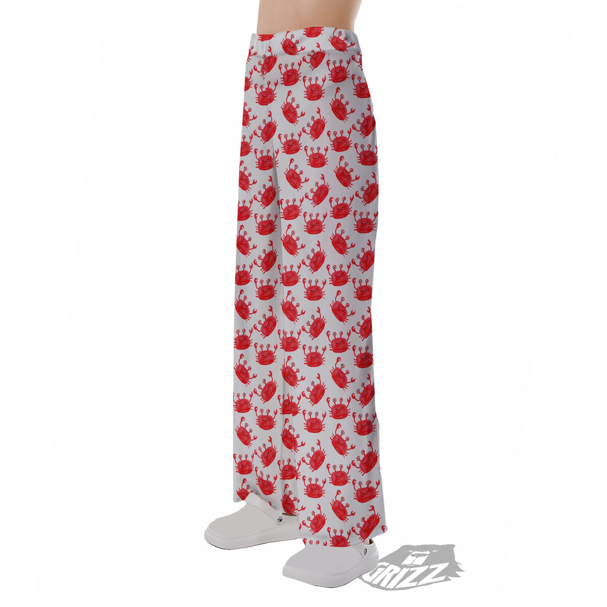 Crab Cute Print Pattern Pajama Pants-grizzshop
