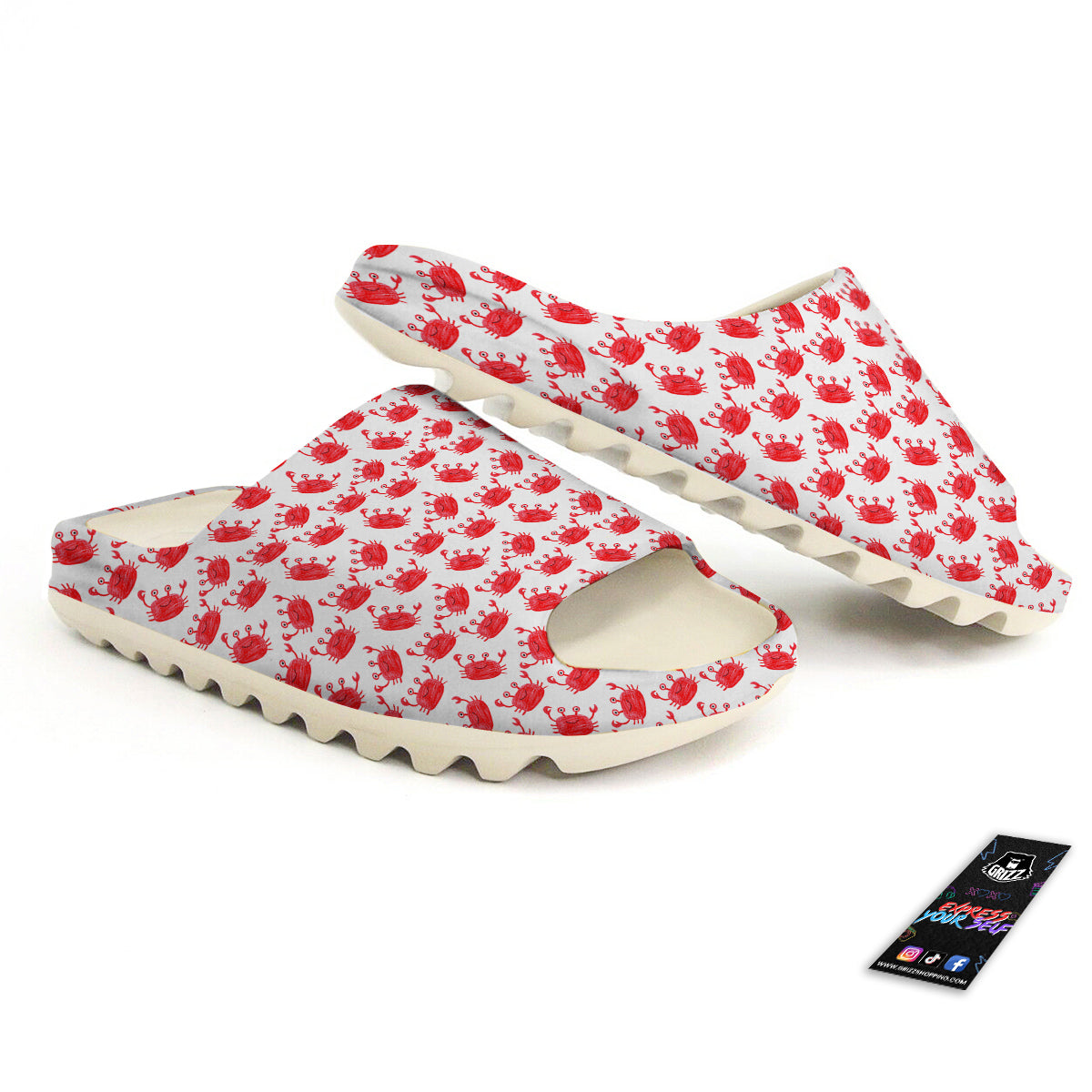 Crab Cute Print Pattern Sandals-grizzshop
