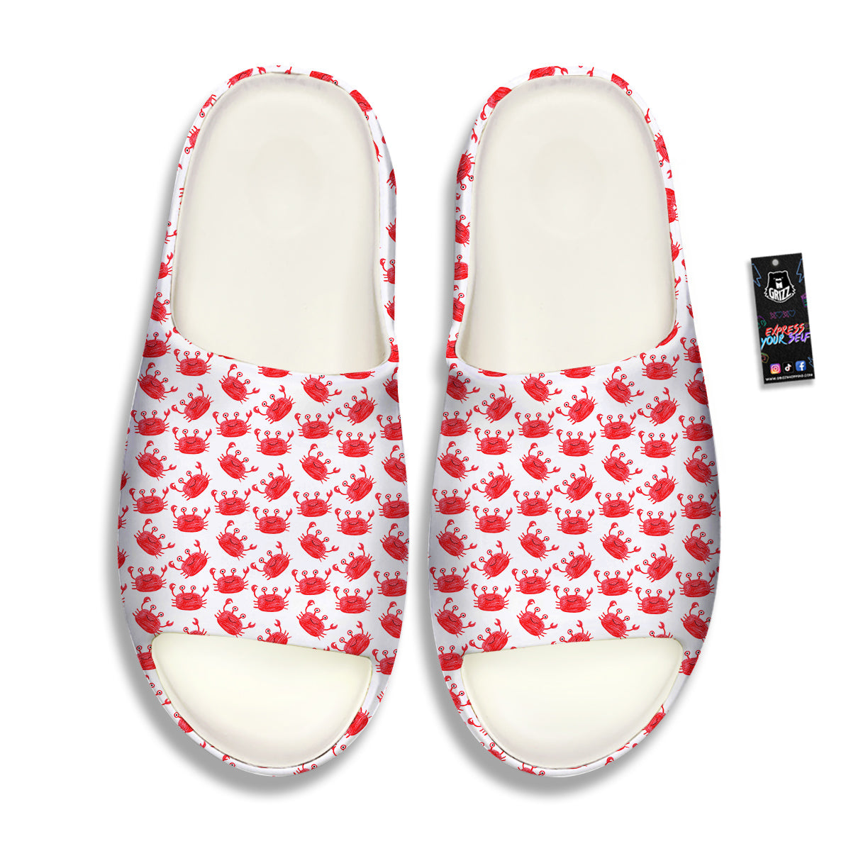 Crab Cute Print Pattern Sandals-grizzshop