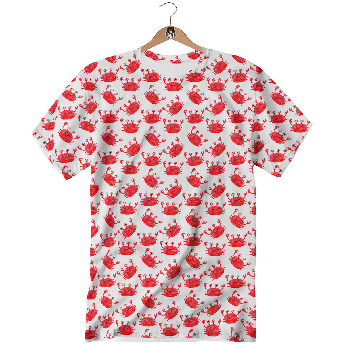 Crab Cute Print Pattern T-Shirt-grizzshop