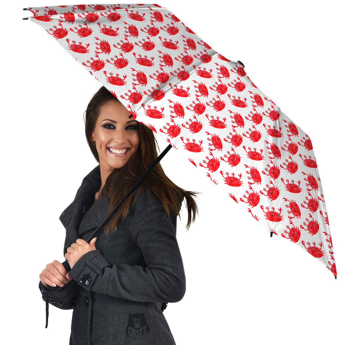 Crab Cute Print Pattern Umbrella-grizzshop