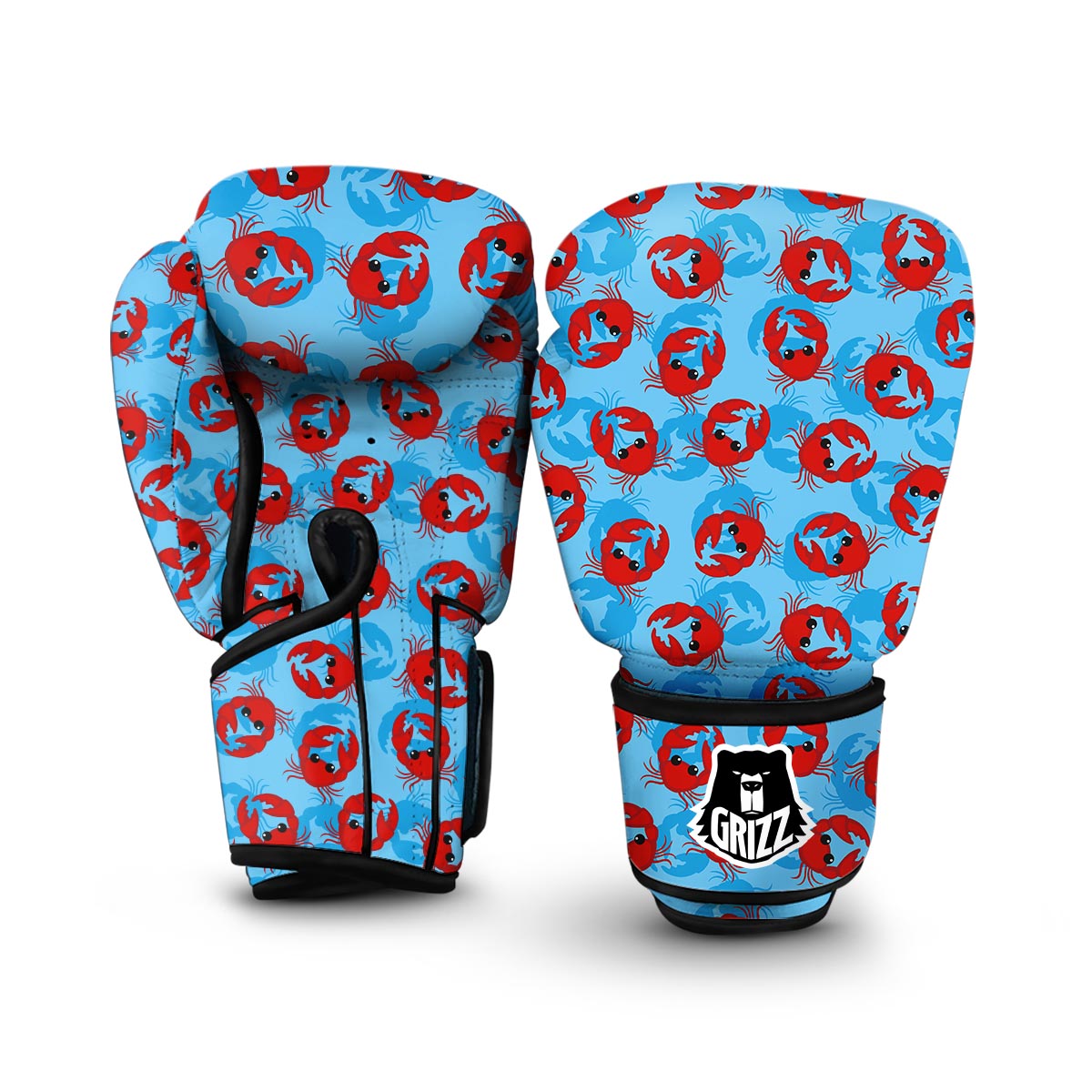 Crab Pattern Print Boxing Gloves-grizzshop