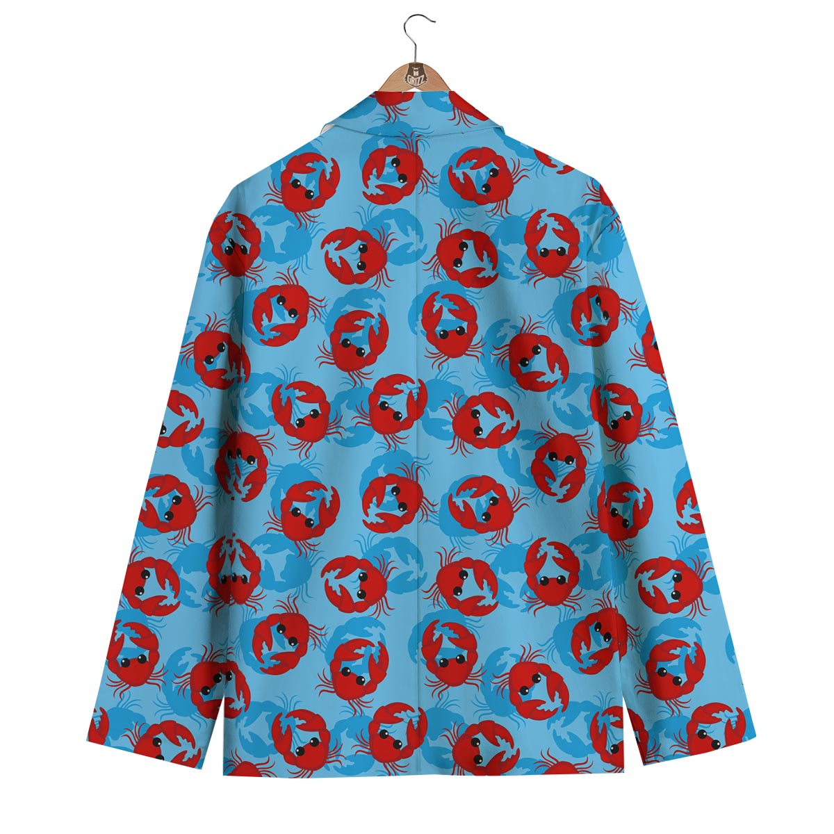 Crab Pattern Print Men's Blazer-grizzshop
