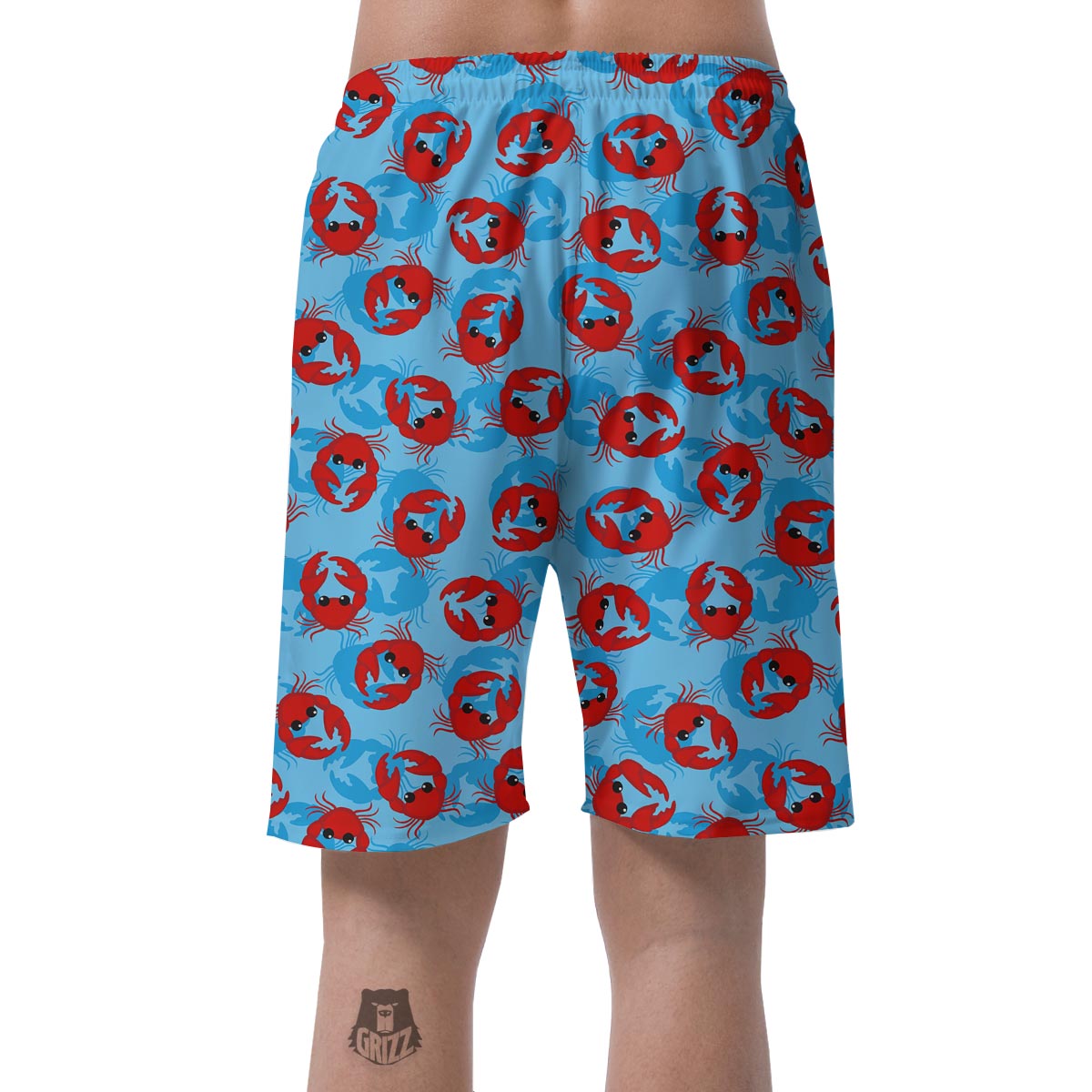 Crab Pattern Print Men's Shorts-grizzshop