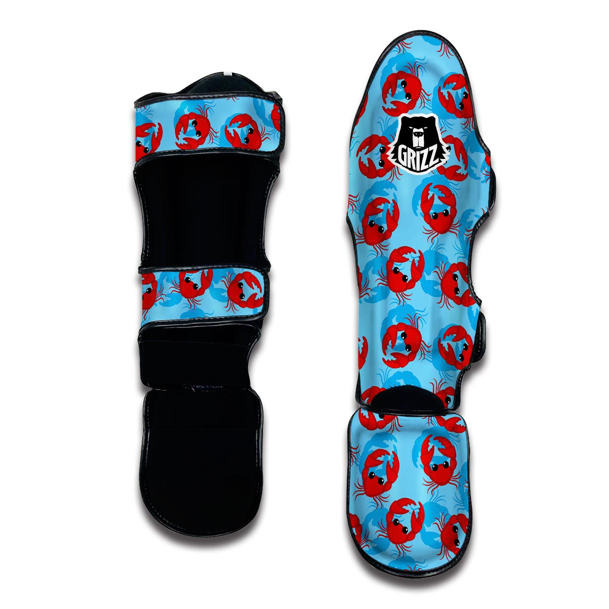 Crab Pattern Print Muay Thai Shin Guards-grizzshop