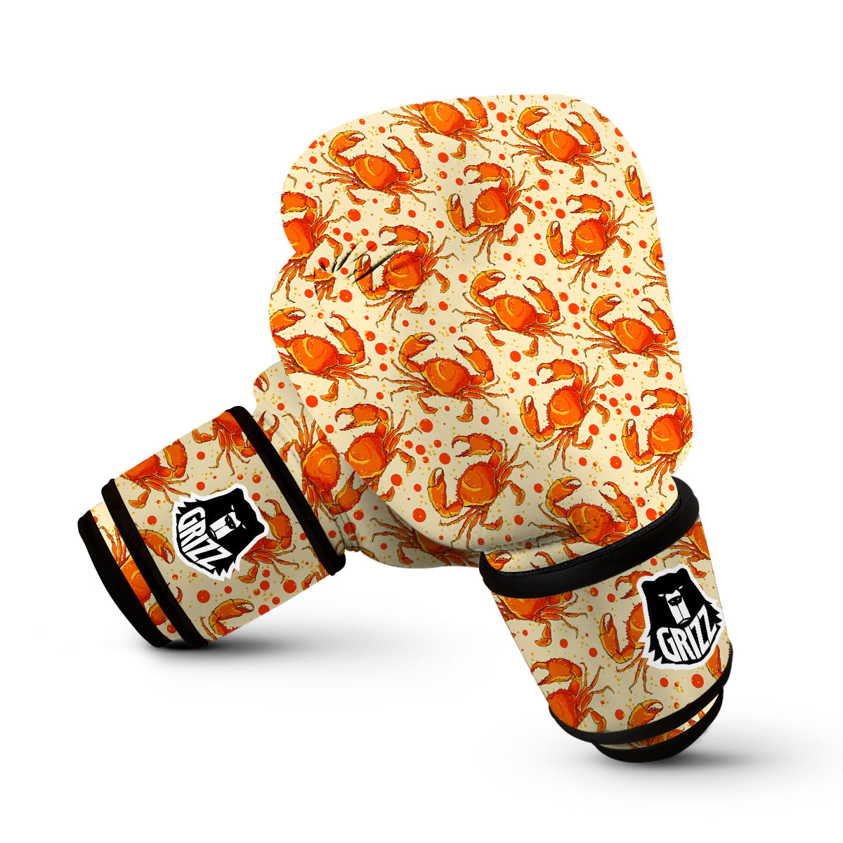 Crab Print Pattern Boxing Gloves-grizzshop