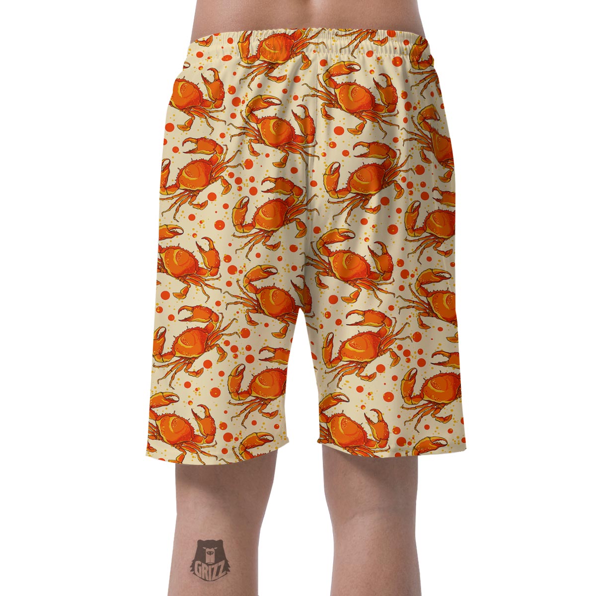 Crab Print Pattern Men's Shorts-grizzshop