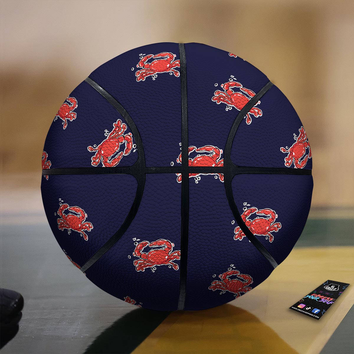 Crab Red Print Pattern Basketball-grizzshop