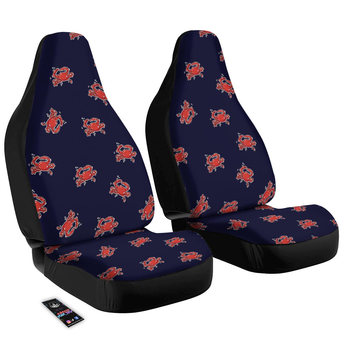 Crab Red Print Pattern Car Seat Covers-grizzshop