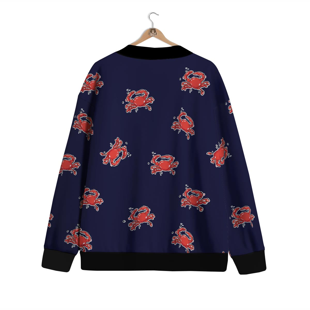 Crab Red Print Pattern Cardigan-grizzshop