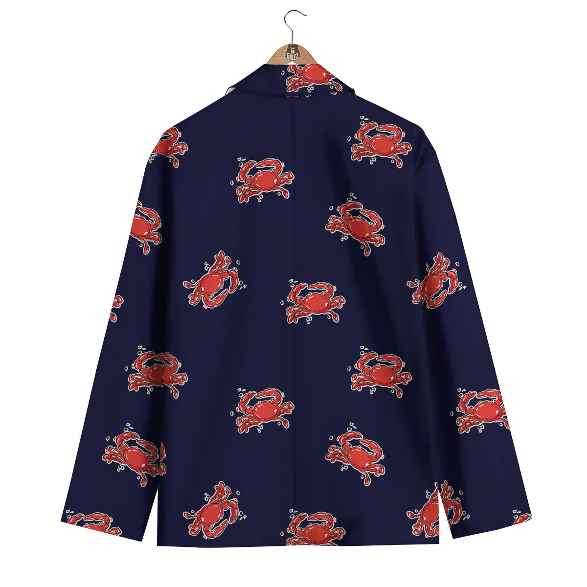 Crab Red Print Pattern Men's Blazer-grizzshop
