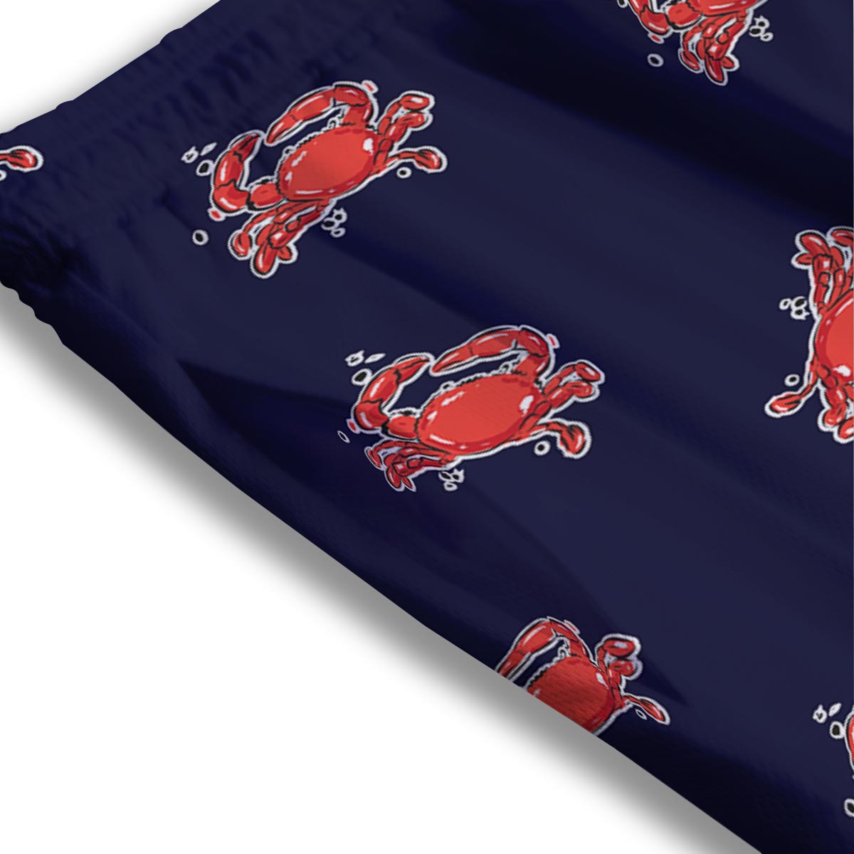 Crab Red Print Pattern Mesh Shorts-grizzshop