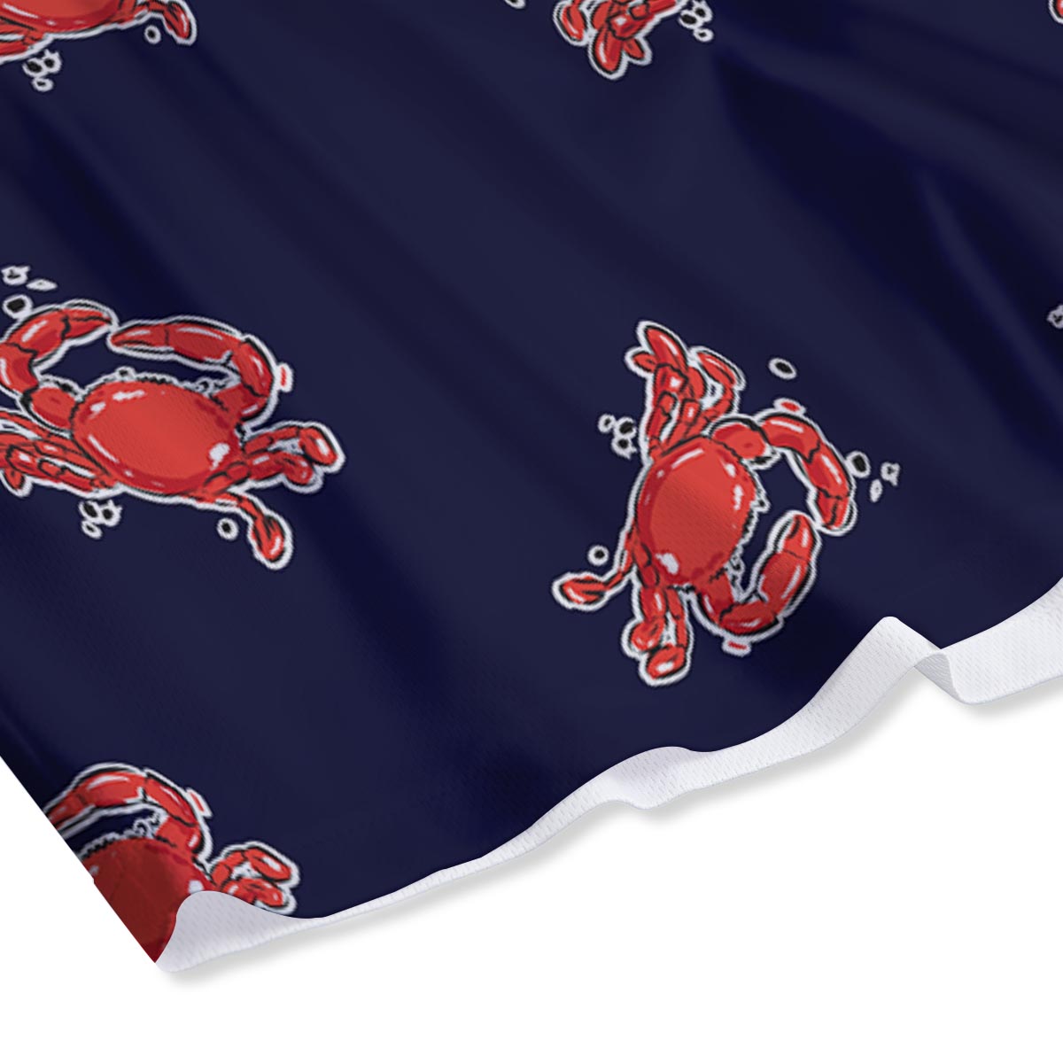 Crab Red Print Pattern Mesh Shorts-grizzshop
