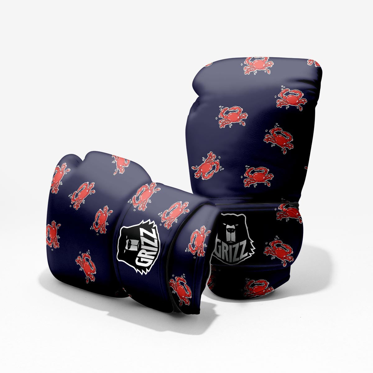 Crab Red Print Pattern Sparring Gloves-grizzshop