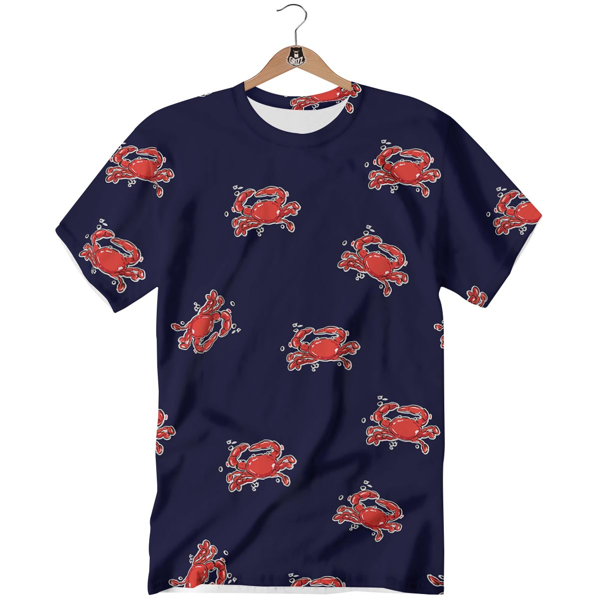 Crab Red Print Pattern T-Shirt-grizzshop