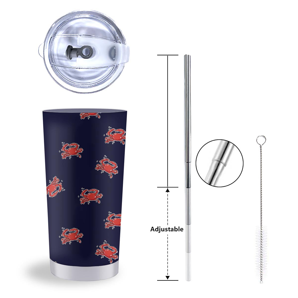 Crab Red Print Pattern Tumbler-grizzshop