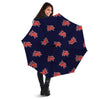 Crab Red Print Pattern Umbrella-grizzshop