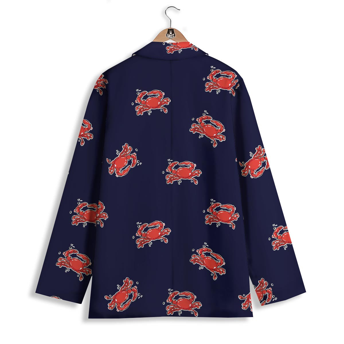 Crab Red Print Pattern Women's Blazer-grizzshop