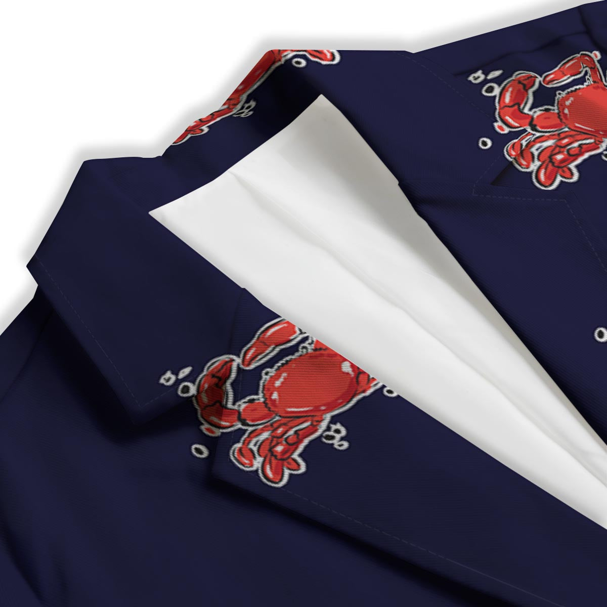 Crab Red Print Pattern Women's Blazer-grizzshop