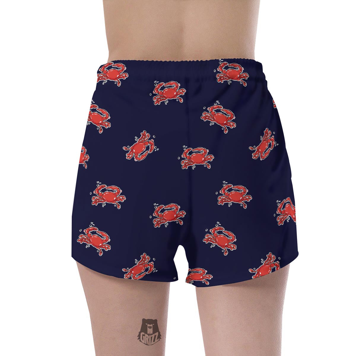 Crab Red Print Pattern Women's Shorts-grizzshop
