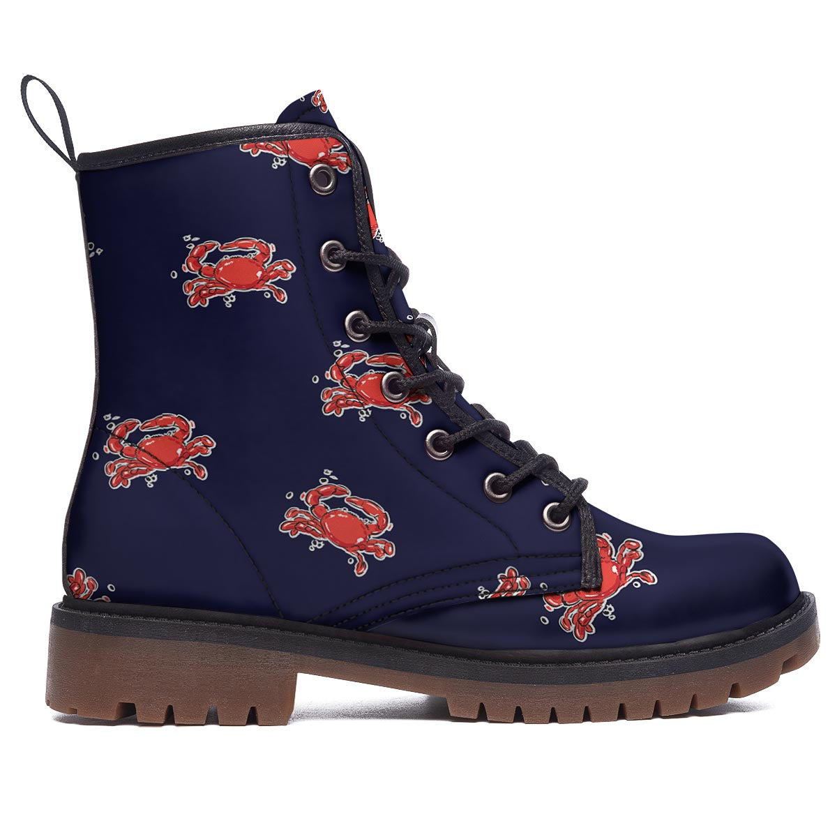 Crab Red Print Pattern Work Boots-grizzshop