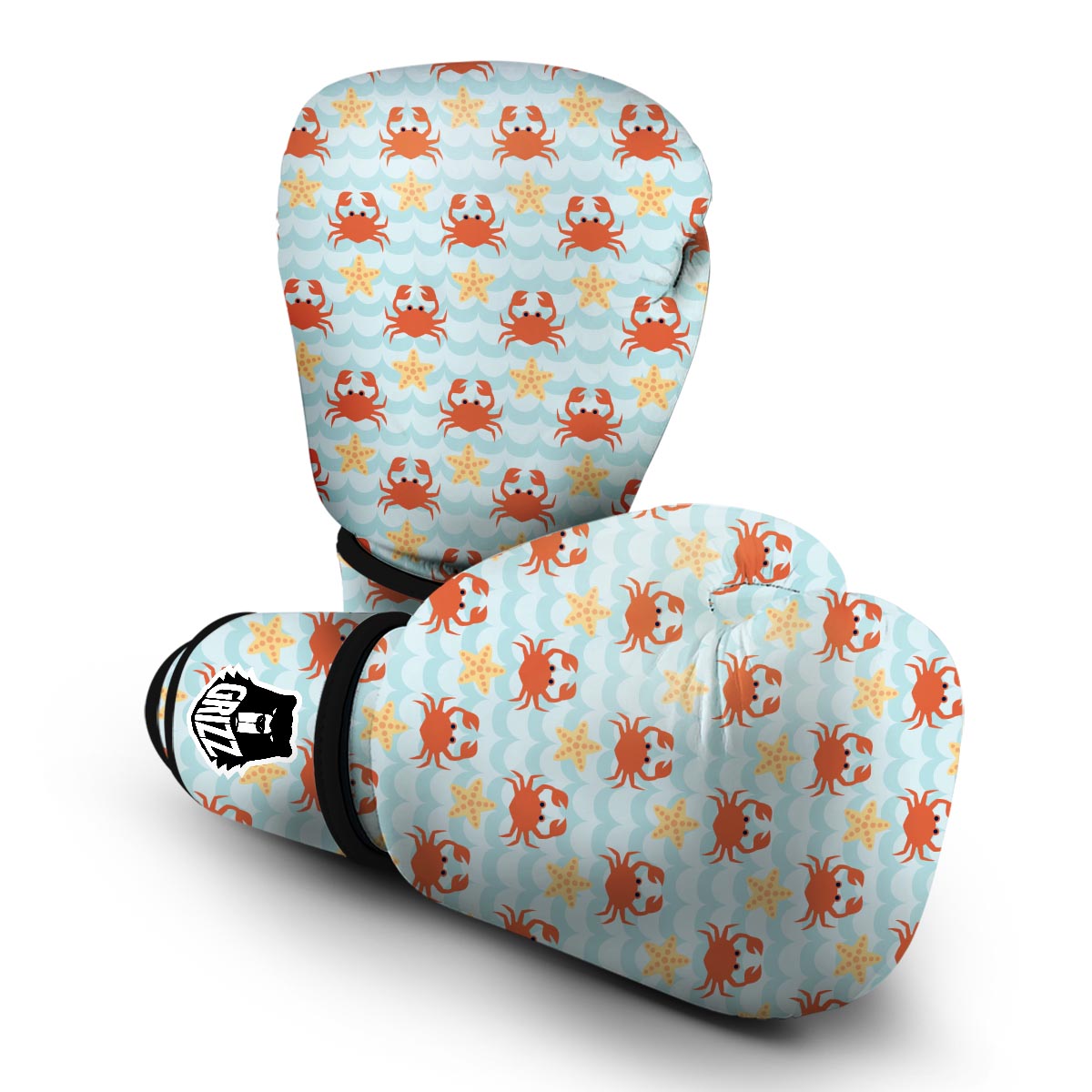 Crab Starfish Pattern Print Boxing Gloves-grizzshop