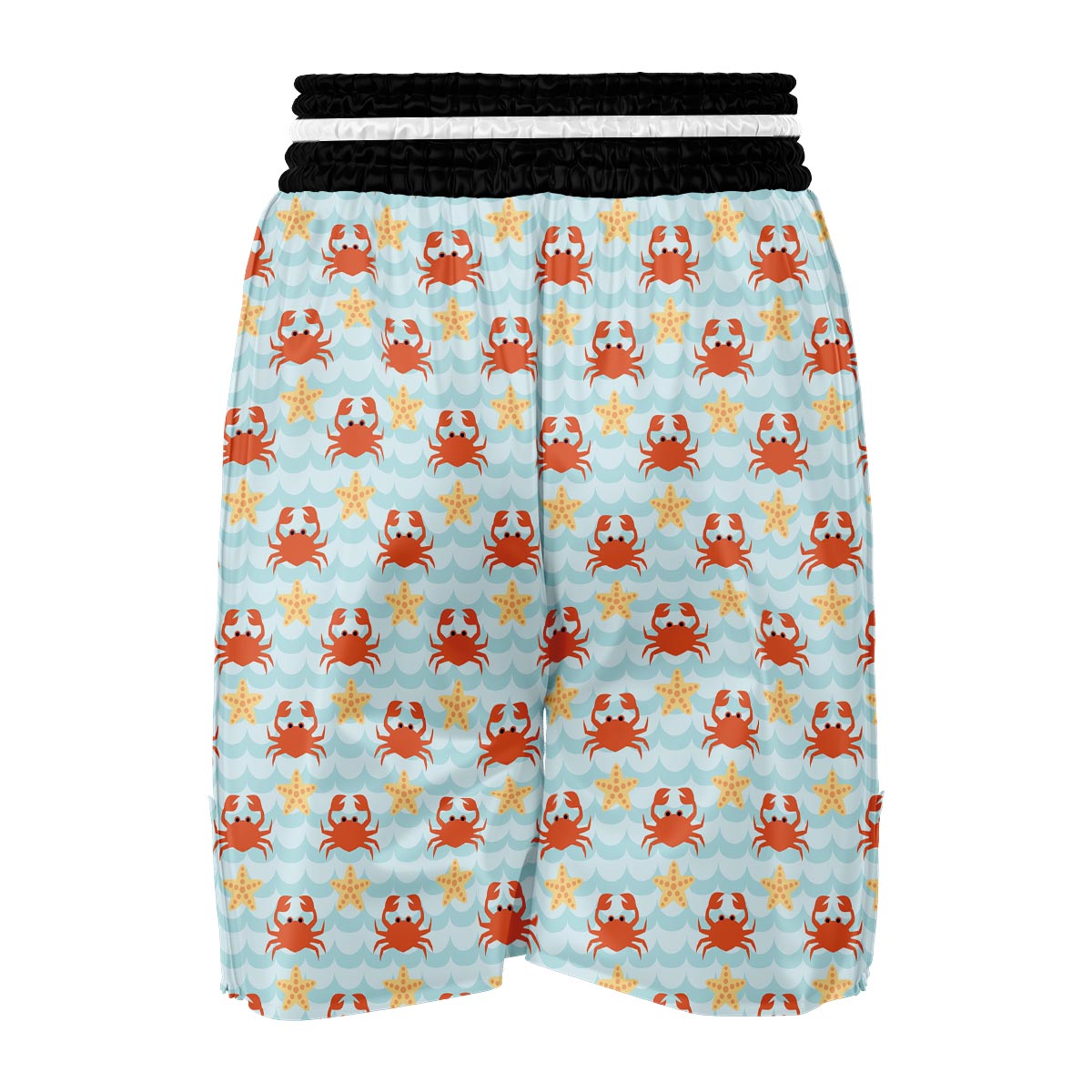 Crab Starfish Pattern Print Boxing Shorts-grizzshop