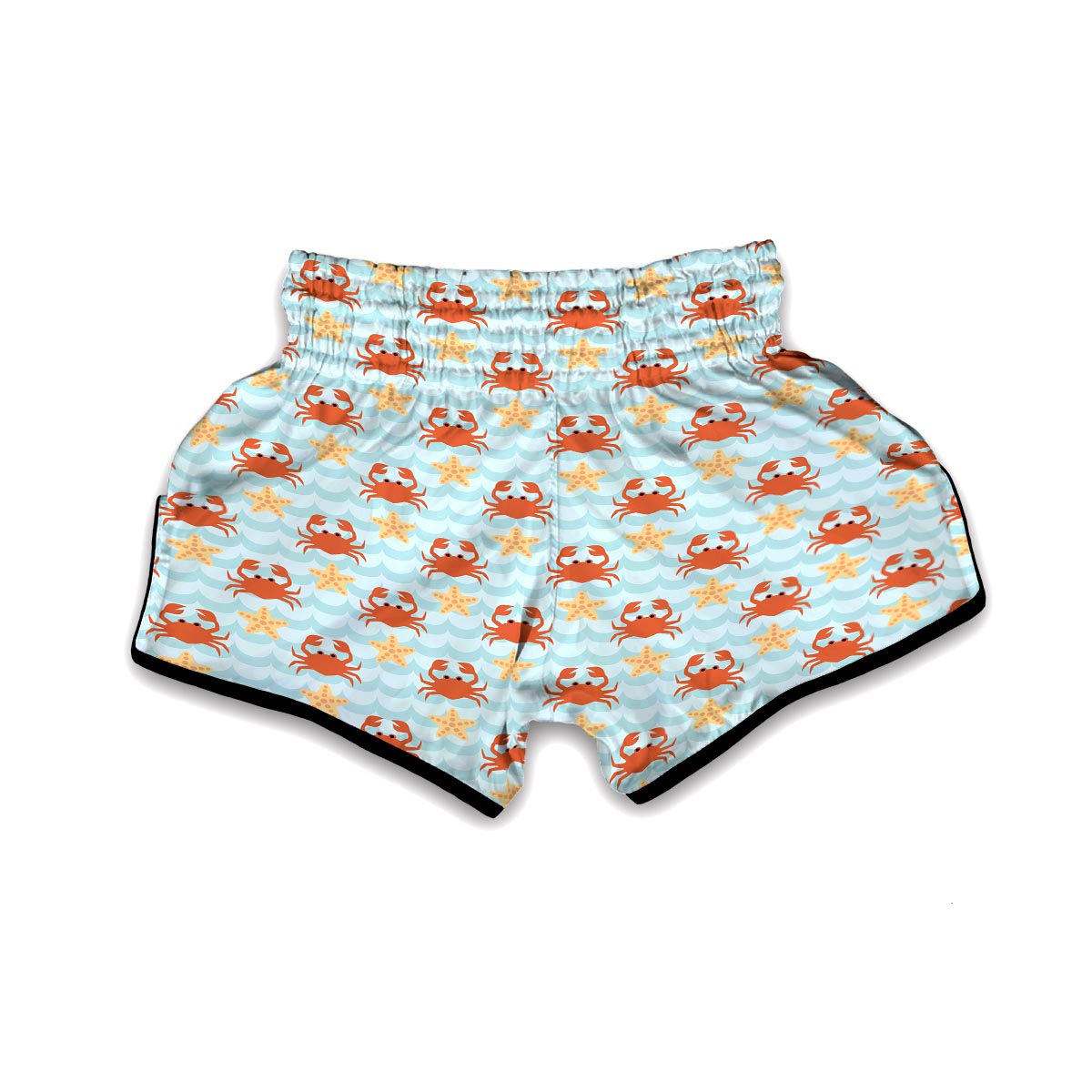 Crab Starfish Pattern Print Muay Thai Boxing Shorts-grizzshop