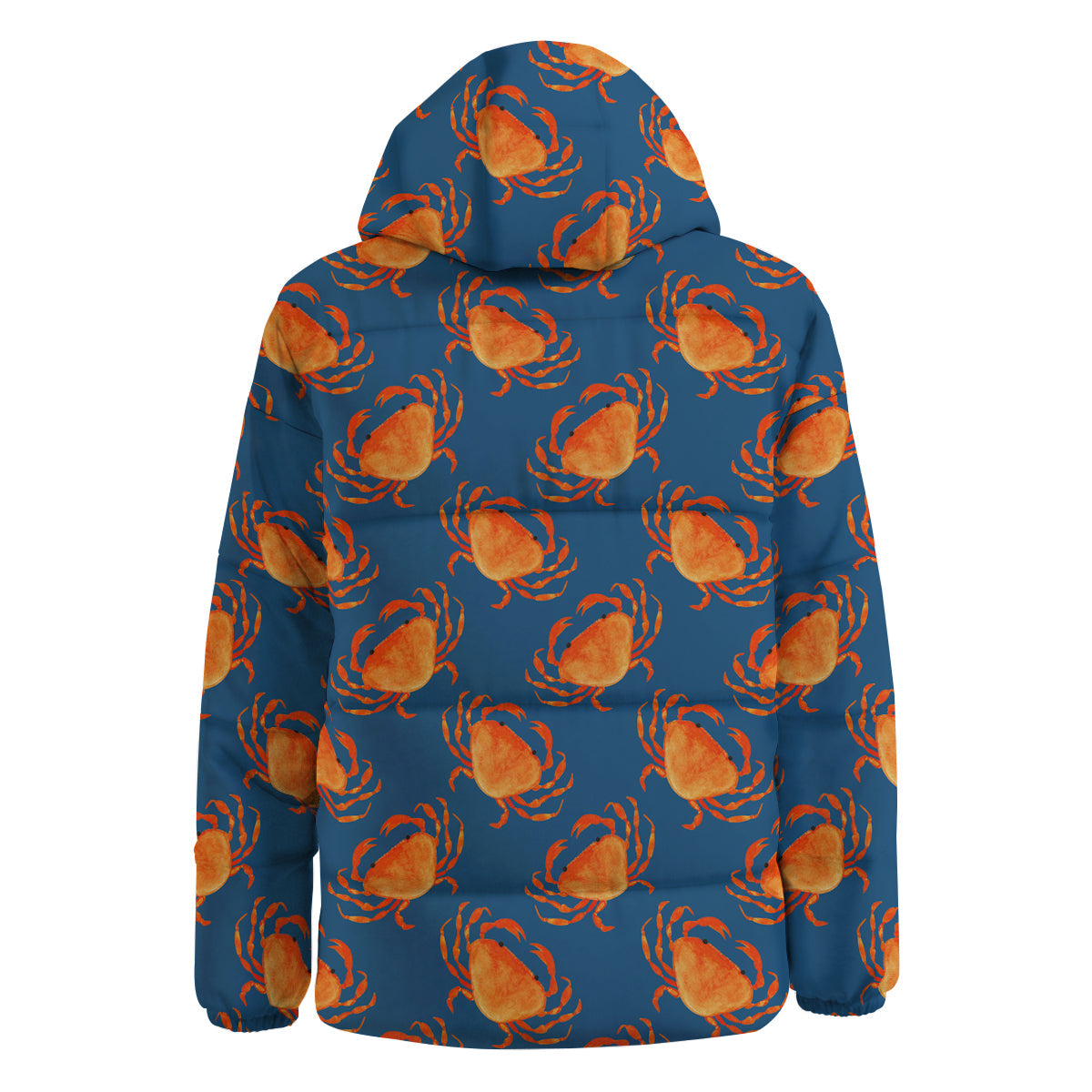 Crab Watercolor Print Pattern Down Jacket-grizzshop