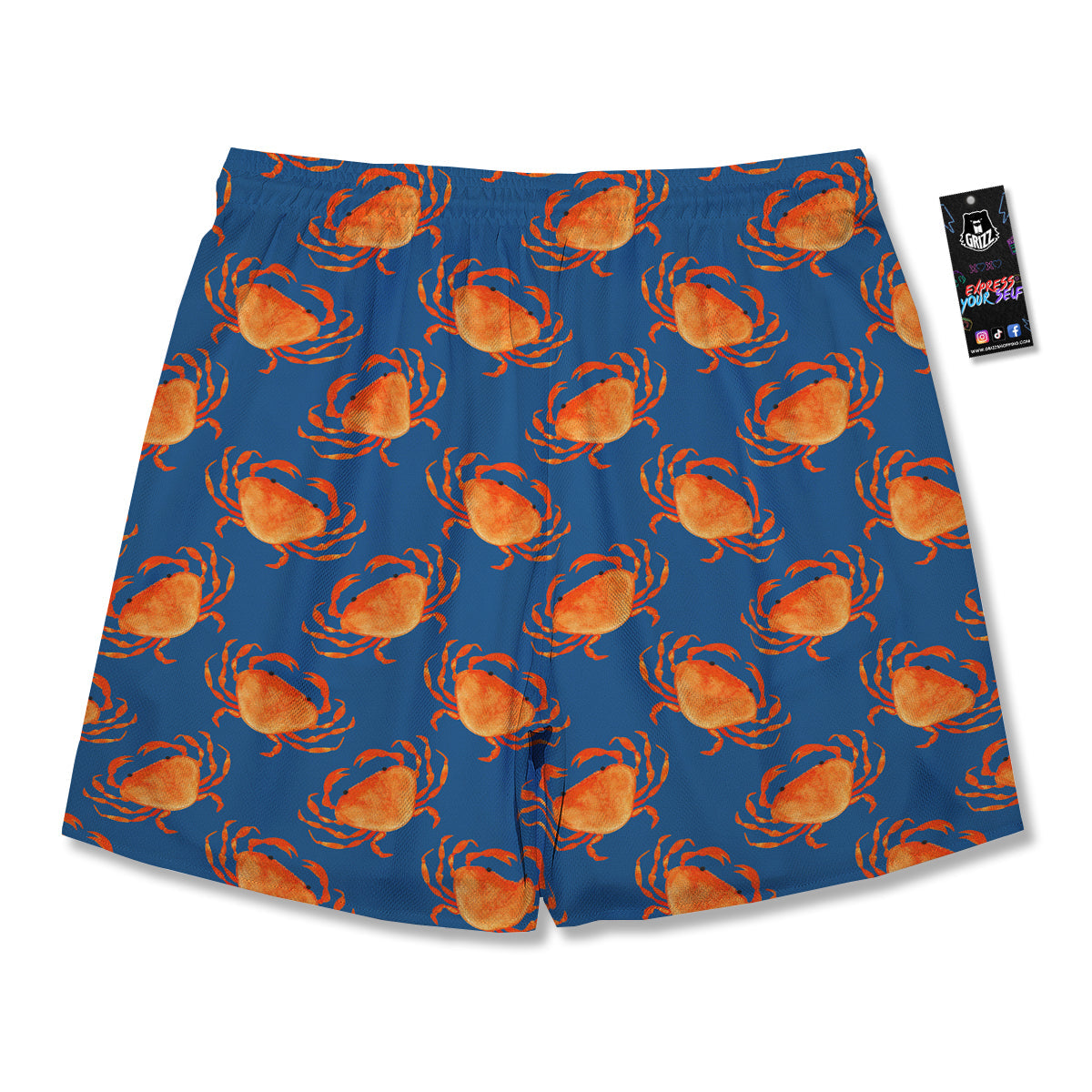 Crab Watercolor Print Pattern Men's Running Shorts-grizzshop