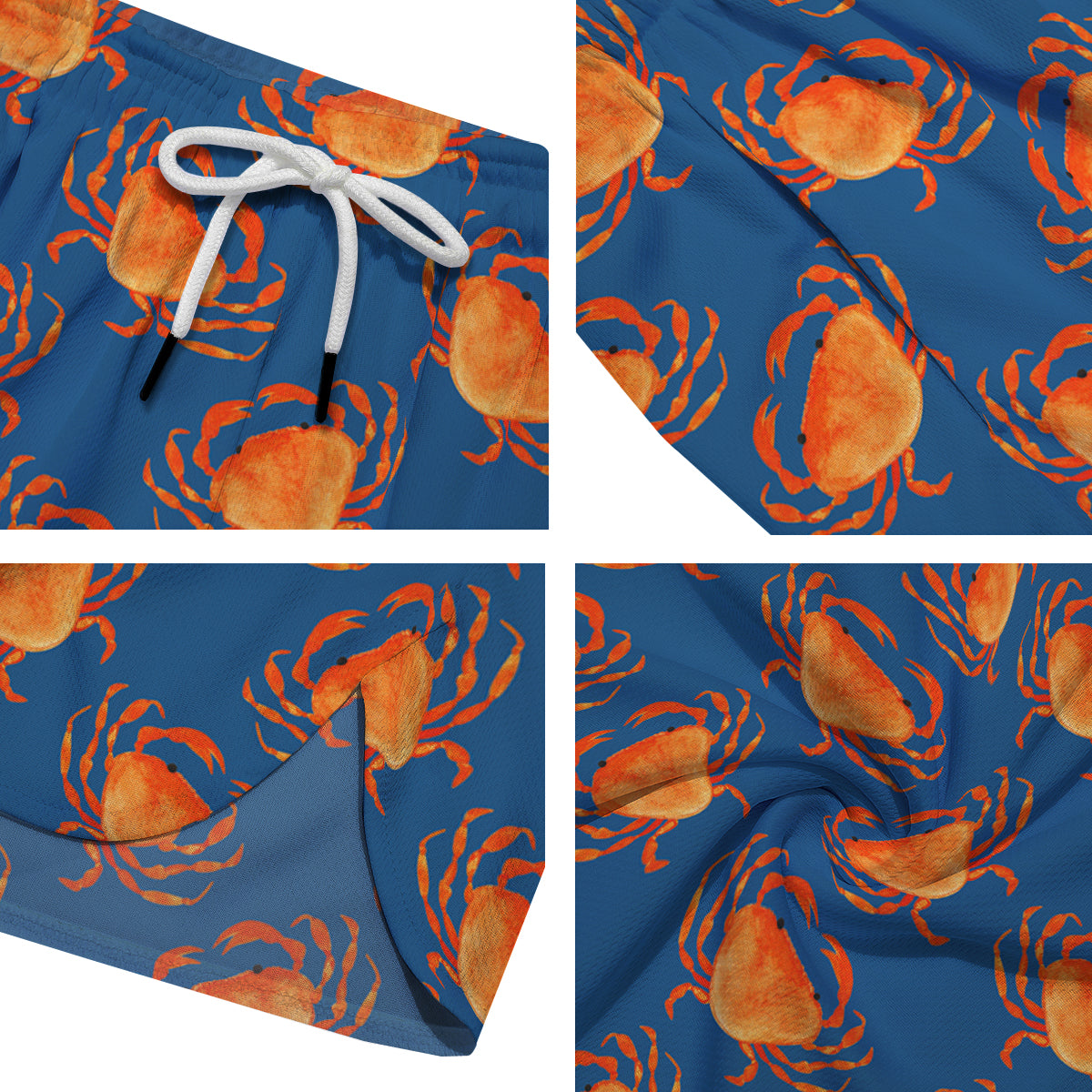 Crab Watercolor Print Pattern Men's Running Shorts-grizzshop