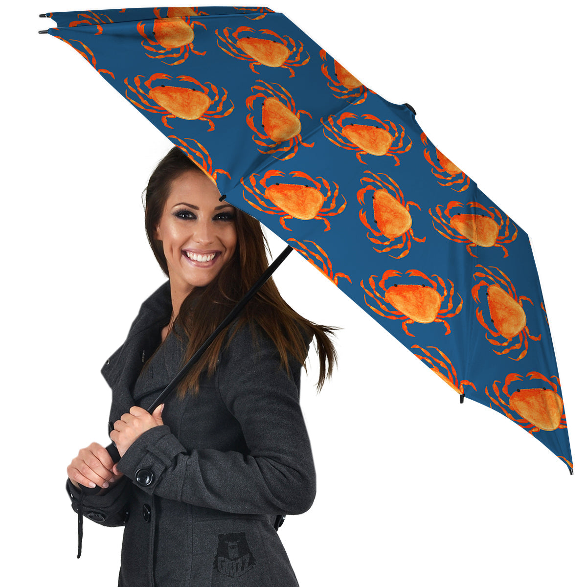 Crab Watercolor Print Pattern Umbrella-grizzshop