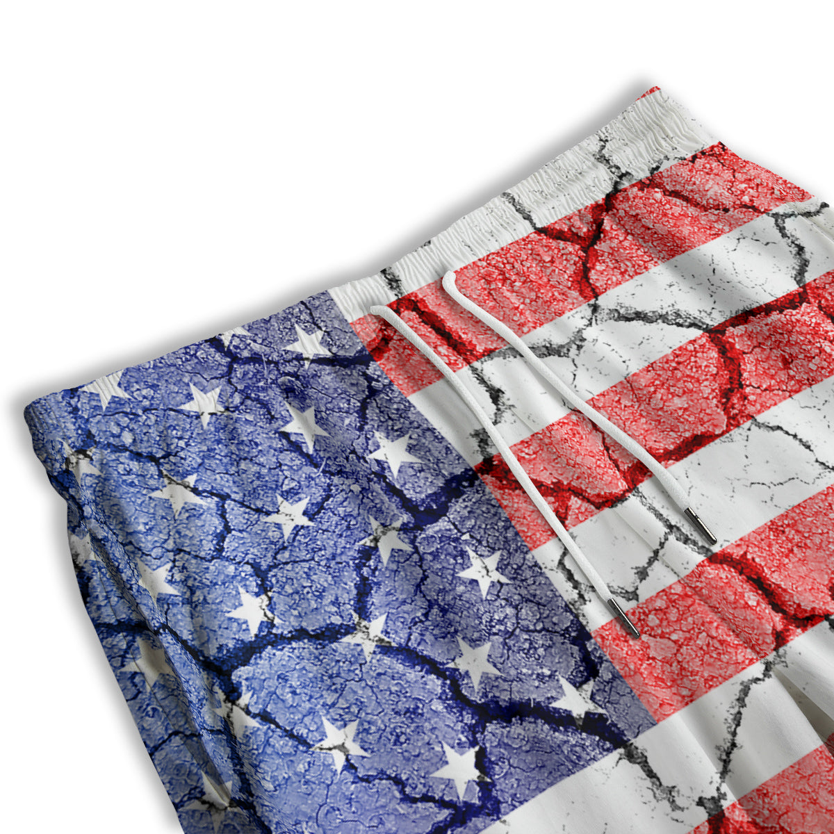 Cracked Flag American Print Men's Athletic Shorts