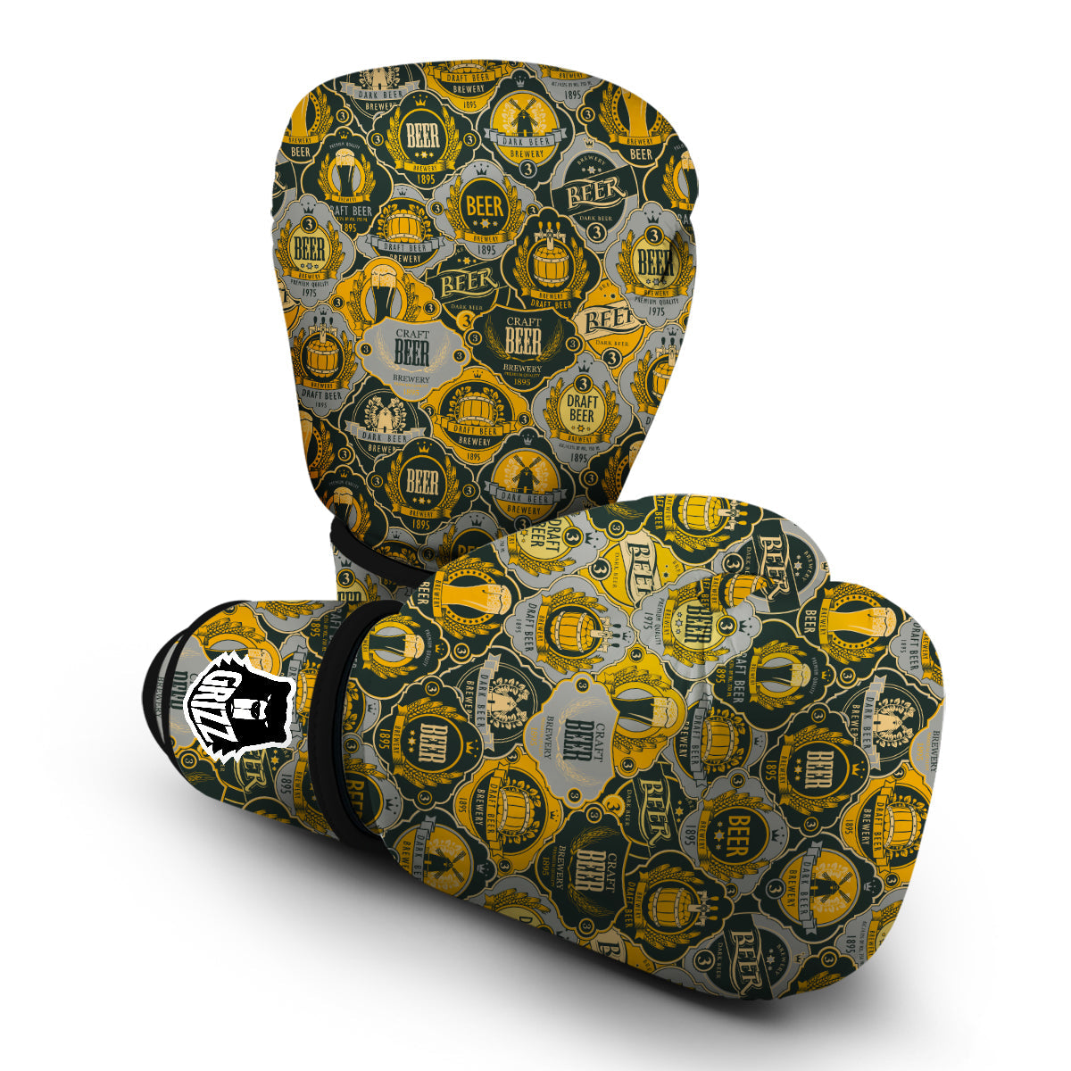 Craft Beer Pattern Print Boxing Gloves-grizzshop