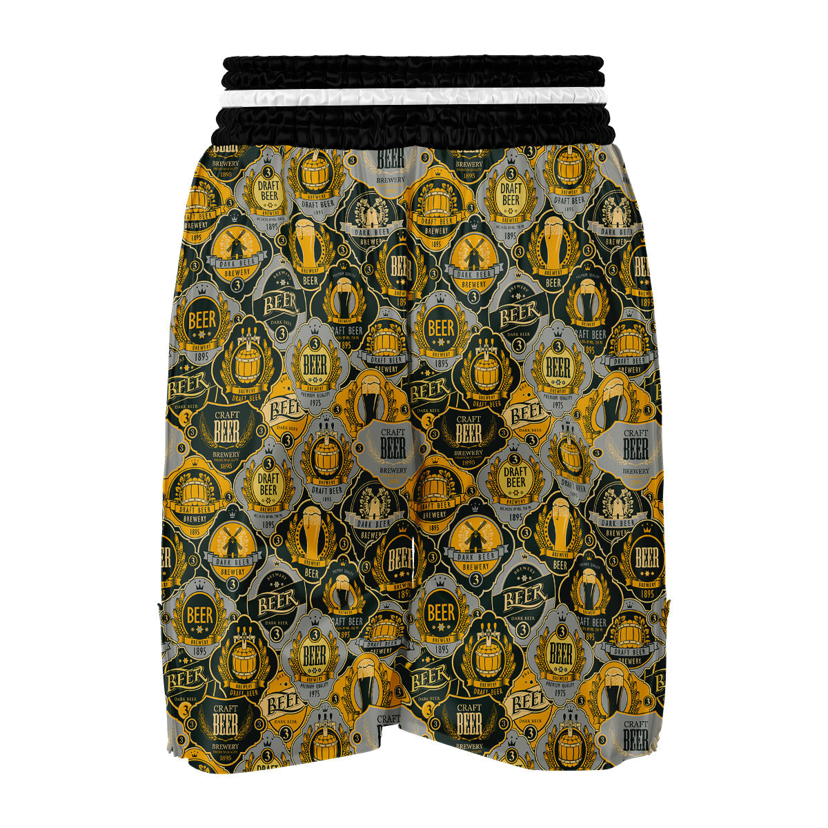 Craft Beer Pattern Print Boxing Shorts-grizzshop